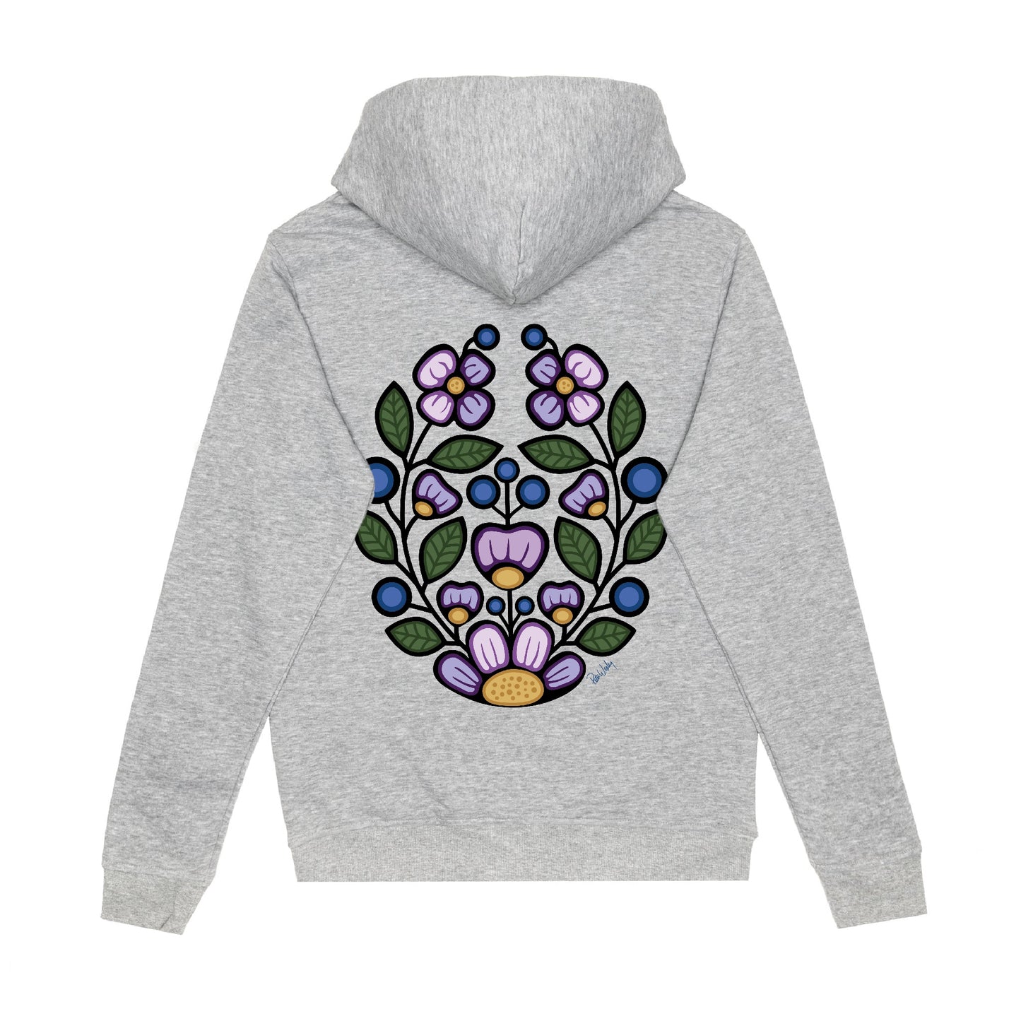 Blueberry Violet Hoodie (front and back)