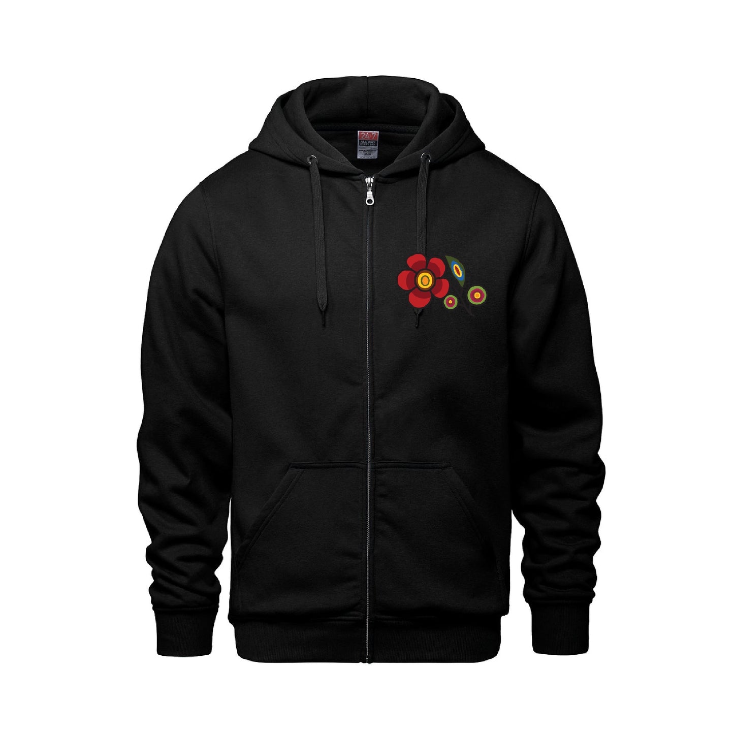 Red Floral Bunch Full Zip