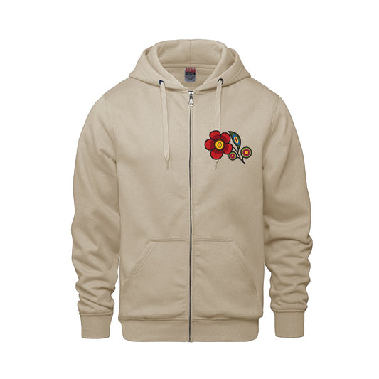 Red Floral Bunch Full Zip