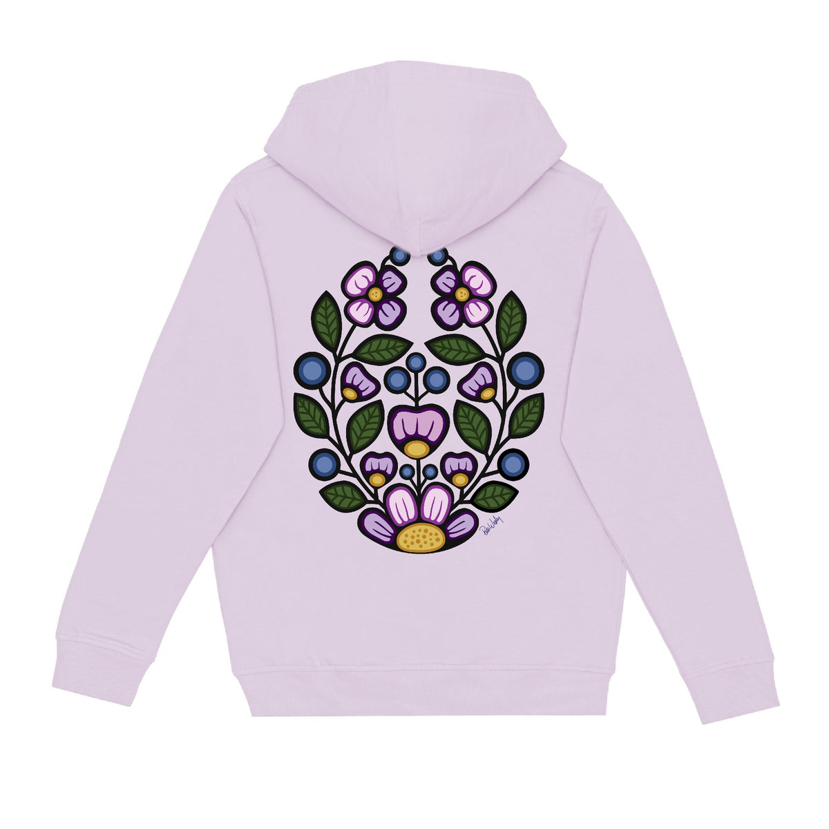 Blueberry Violet Hoodie (front and back)