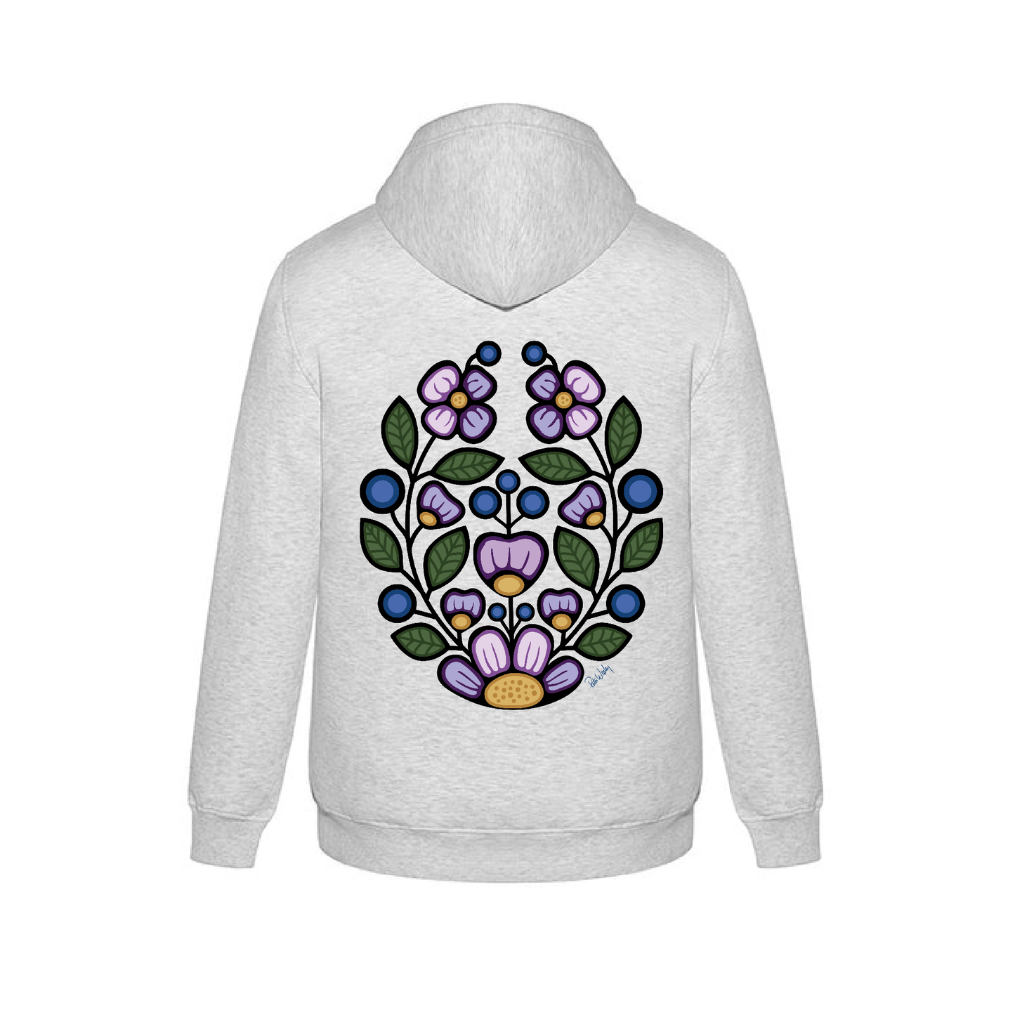 Blueberry Violet Hoodie (front and back)