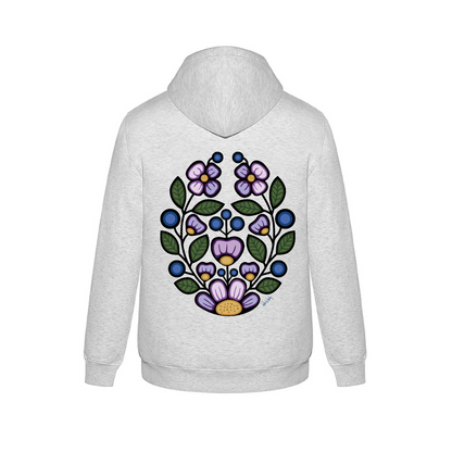 Blueberry Violet Hoodie (front and back)