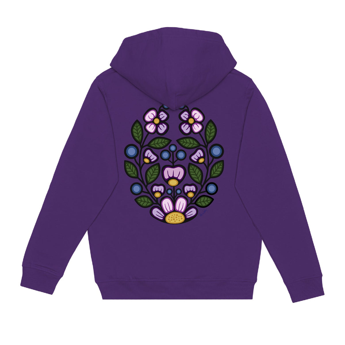 Blueberry Violet Hoodie (front and back)