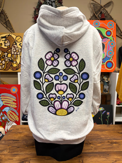 Blueberry Violet Hoodie (front and back)