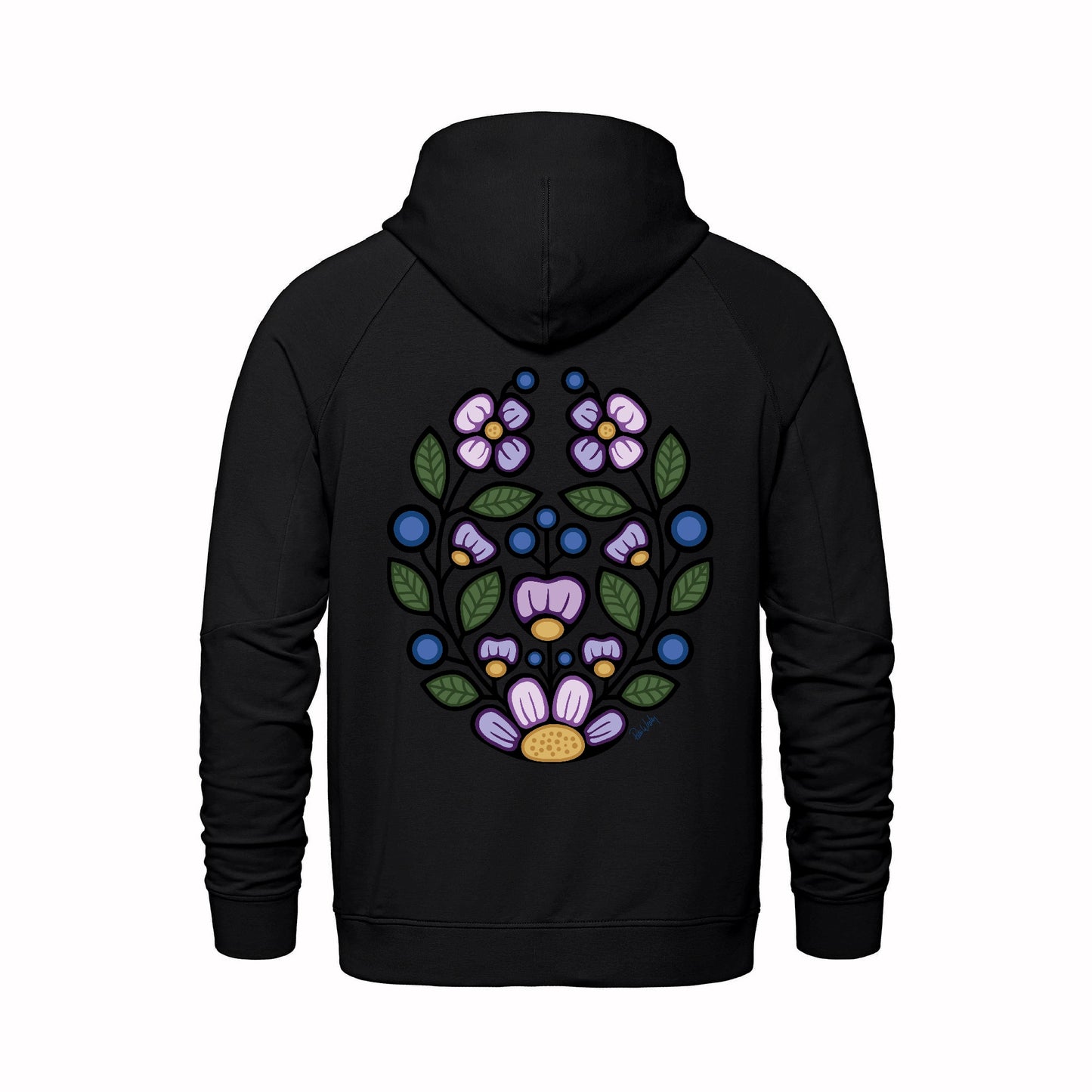 Blueberry Violet Hoodie (front and back)