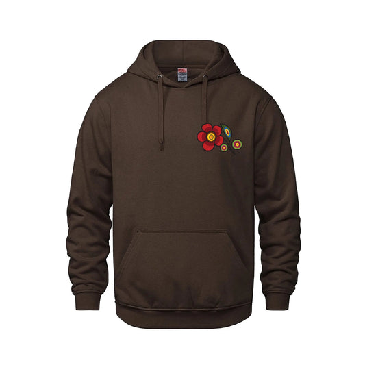 Red Floral Bunch Hoodie (front and back)
