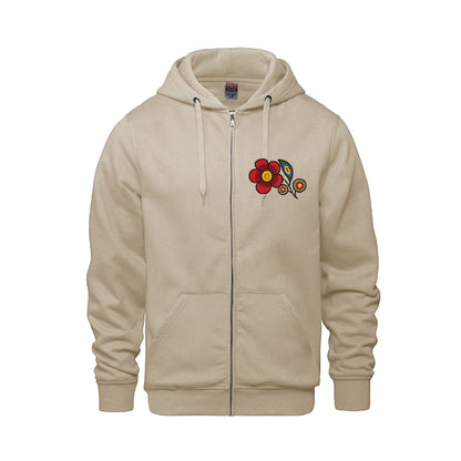 Red Floral Bunch Full Zip