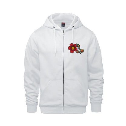 Red Floral Bunch Full Zip