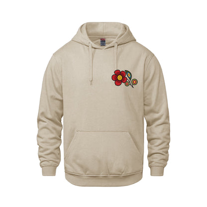 Red Floral Bunch Hoodie (front and back)