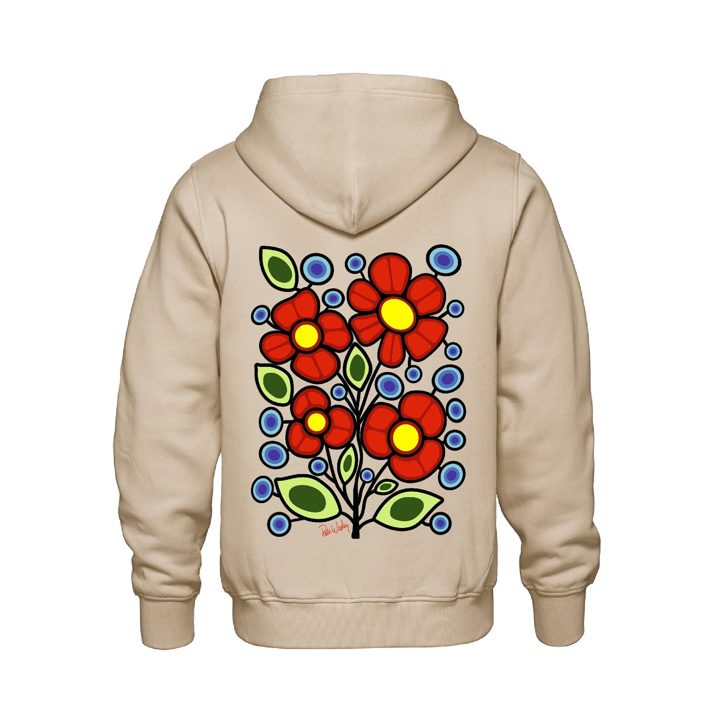 Blueberry Wild Rose Hoodie (front and back)