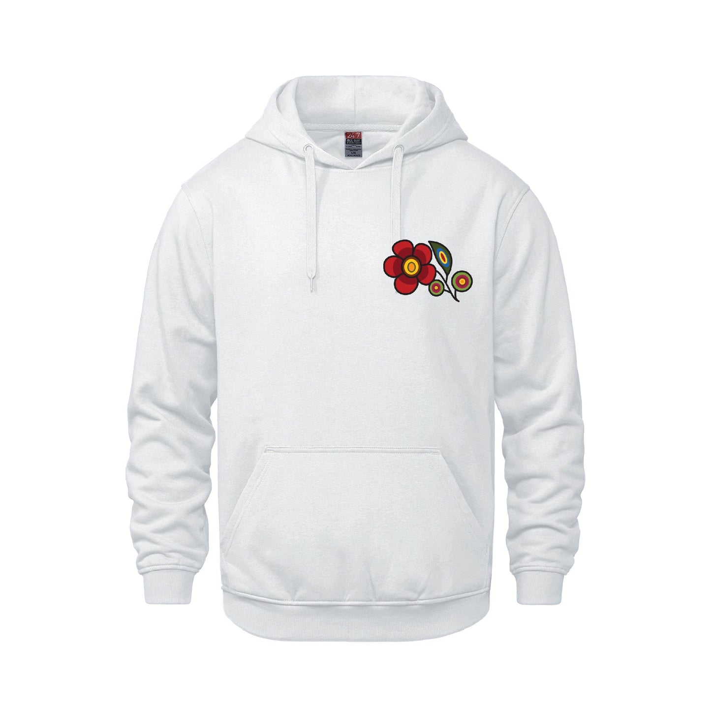 Red Floral Bunch Hoodie (front and back)
