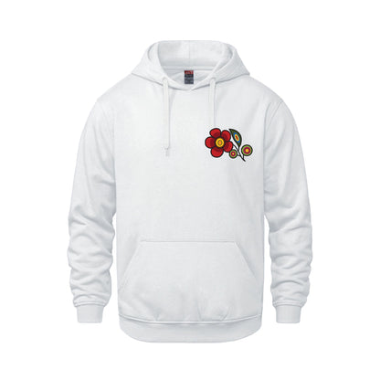 Red Floral Bunch Hoodie (front and back)