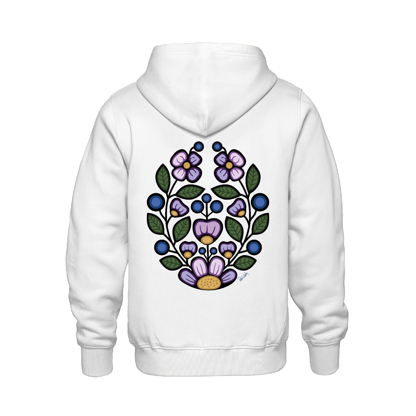 Blueberry Violet Hoodie (front and back)