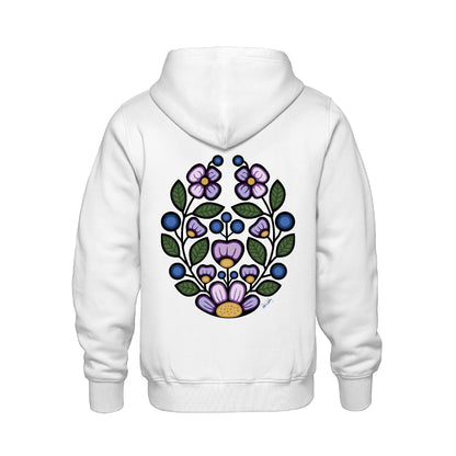Blueberry Violet Hoodie (front and back)